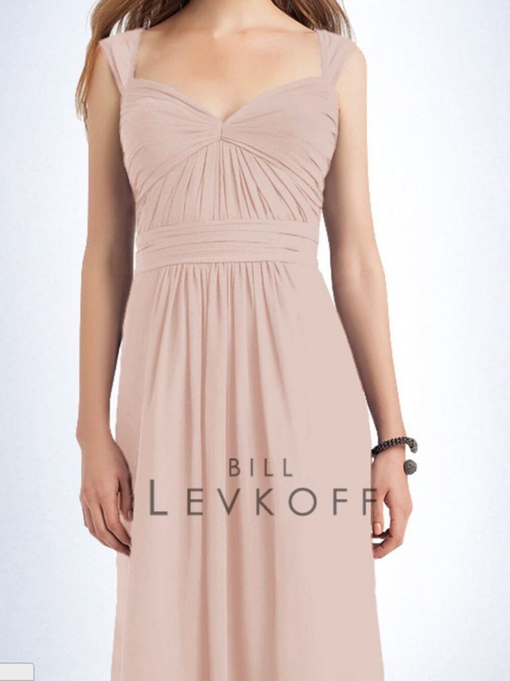 Bill Levkoff 1111 Bridesmaid Dress Petal Pink Chiffon Long Gown 10